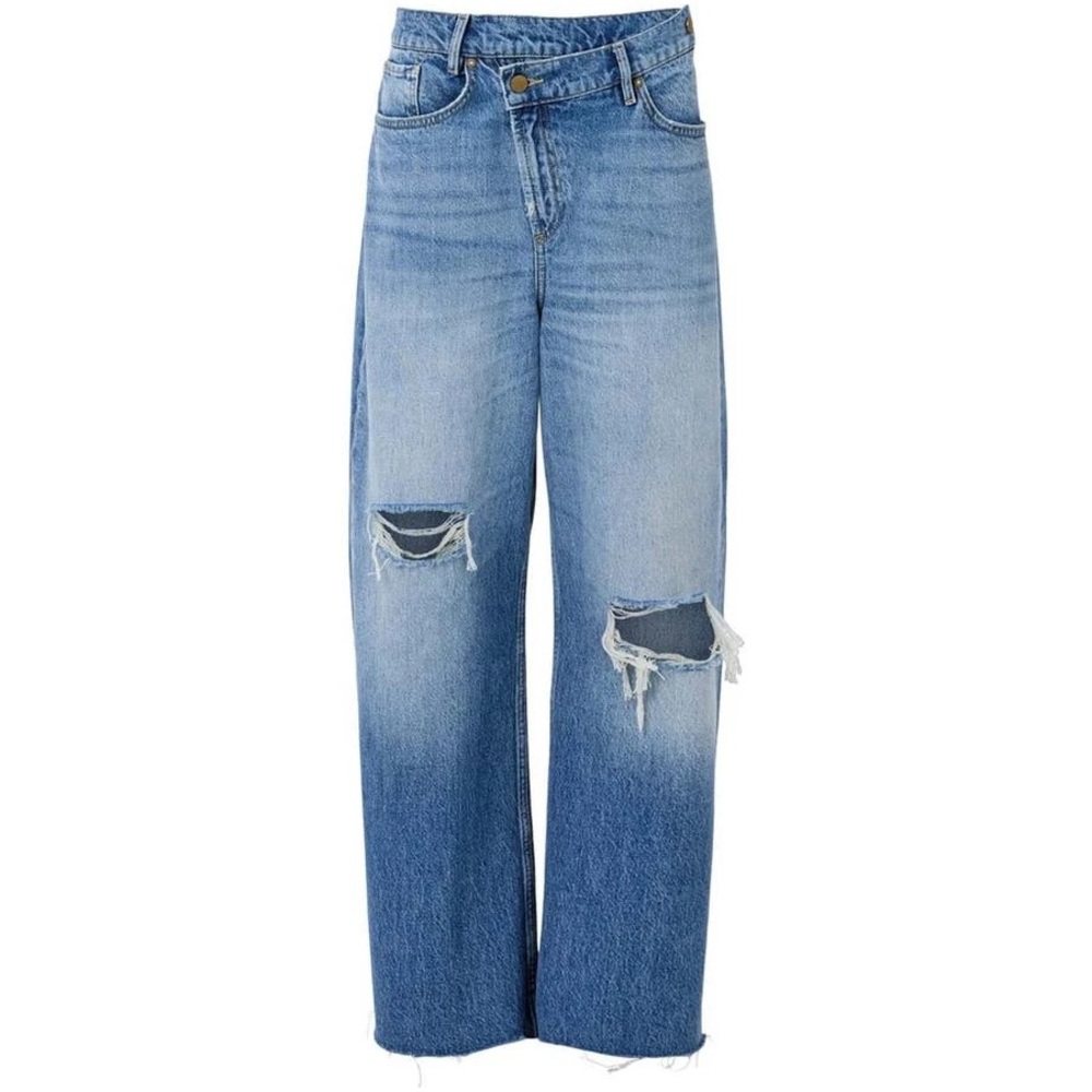 All Saints Blue Distressed Flare Jeans